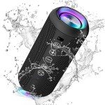 Ortizan Waterproof Bluetooth Speaker with LED Light