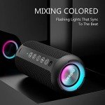 Ortizan Waterproof Bluetooth Speaker with LED Light
