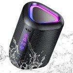 Aowoka Portable Bluetooth Speaker with LED Light