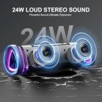 Aowoka Portable Bluetooth Speaker with LED Light
