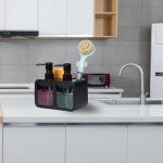 Multi-Function Dish Soap Dispenser with Caddy - Black