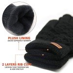 HIYATO Touchscreen Winter Knit Gloves - Black