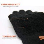 HIYATO Touchscreen Winter Knit Gloves - Black