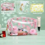 Elionless Large Clear Zipper Pencil Case - Daisy White
