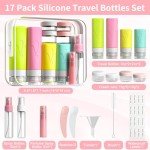 17 Pack Silicone Travel Bottles Set - Leakproof Essentials
