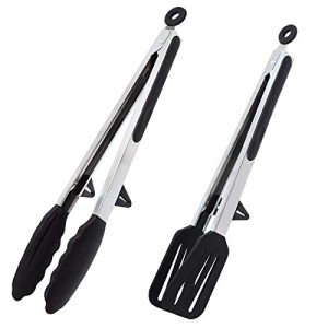 Goalfly 12-Inch Stainless Steel Kitchen Tongs