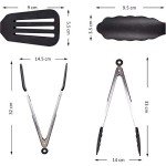 Goalfly 12-Inch Stainless Steel Kitchen Tongs
