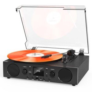 VinylsLink Record Player with Built-in Speakers