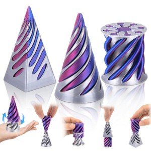 3PCS 3D Printed Spiral Cone Fidget Toys
