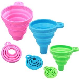 KINDOYO Set of 3 Collapsible Silicone Funnels