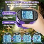 1000X Handheld Microscope with 4K Screen - Purple
