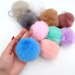 Colorful Fluffy Pompom Keychains for Parties