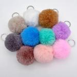 Colorful Fluffy Pompom Keychains for Parties