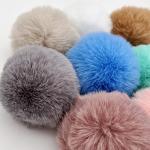 Colorful Fluffy Pompom Keychains for Parties