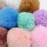 Colorful Fluffy Pompom Keychains for Parties