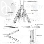 BIBURY Mini Pocket Multitool with Pliers and Cutters