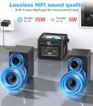 Greadio Bluetooth Home Stereo System with CD & Boombox