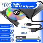 Ultra-Slim Portable CD/DVD Drive with USB-C