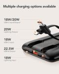 WeeFancy 10000mAh Fast Charging Power Bank with Cables