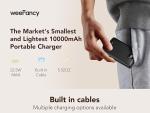 WeeFancy 10000mAh Fast Charging Power Bank with Cables