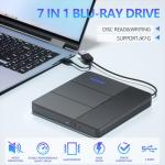 IQUQIXL 7-in-1 Portable Blu-ray Drive for PC