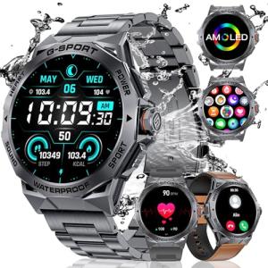 LIGE Military Smart Watch for Men with AMOLED Display