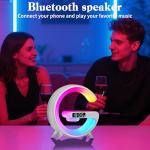 Wireless Charging Lamp Alarm Clock with Bluetooth Speaker