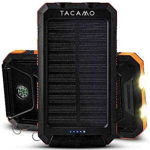 TACAMO Solar USB Power Bank with LED Flashlight