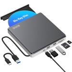 Blu-Ray Burner Writer with USB-C & USB 3.0