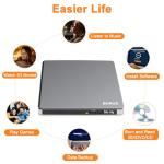 Blu-Ray Burner Writer with USB-C & USB 3.0