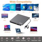 Blu-Ray Burner Writer with USB-C & USB 3.0