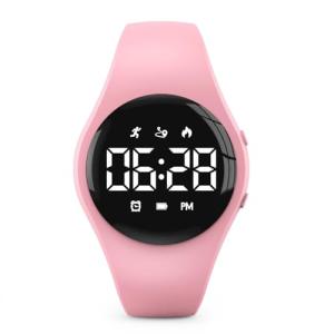 Focwony Kids Led Digital Fitness Tracker Watch, Waterproof Pedometer Wristwatch, Vibrating Alarm Clock, Stopwatch, Great Gift for Kids Children Teens Girls Boys (Pink)