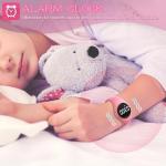 Focwony Kids Led Digital Fitness Tracker Watch, Waterproof Pedometer Wristwatch, Vibrating Alarm Clock, Stopwatch, Great Gift for Kids Children Teens Girls Boys (Pink)