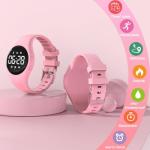 Focwony Kids Led Digital Fitness Tracker Watch, Waterproof Pedometer Wristwatch, Vibrating Alarm Clock, Stopwatch, Great Gift for Kids Children Teens Girls Boys (Pink)