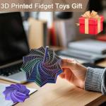 Expanded Sensory Fidget Star, 3D Printed Fidget Toys for Adults Kids, 17cm Fractal Sensory Fidget Star with Handle, Hexagon Spiral Sensory Toy for Stress Relief, Christmas Stocking Stuffers Gadgets