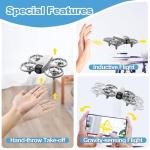 Jiakora Mini Drone with Camera for Kids 8-14, Beginner RC Drone Indoor with Propeller Protection, Altitude Hold, Throw to Go, 3D Flip, Gravity Induction, RC Quadcopter Plane Toys Gift for Boys & Girls