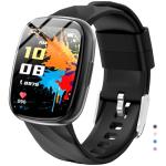 Ucani Kids Smart Watch 6-16 Years - IP68 Waterproof Fitness Tracker, 1.75" Touch Screen, Heart Rate & Sleep Monitor, 100+ Sports Modes, Gift for Girls Boys (Bright Black)