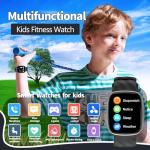 Ucani Kids Smart Watch 6-16 Years - IP68 Waterproof Fitness Tracker, 1.75" Touch Screen, Heart Rate & Sleep Monitor, 100+ Sports Modes, Gift for Girls Boys (Bright Black)
