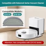 VIEWALL4 Pack Wipes for Roborock Q10 S5/Q10 S5+ Robot Vacuum Cleaner, Microfibre, Soft, Washable and Reusable, Replacement Mop