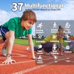 Ucani Kids Smart Watch 6-16 Years - IP68 Waterproof Fitness Tracker, 1.75" Touch Screen, Heart Rate & Sleep Monitor, 100+ Sports Modes, Gift for Girls Boys (Bright Black)