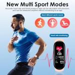 Fitness Activity Trackers with All-Day Heart Rate Blood Pressure Blood Oxygen Sleep Monitoring Step Running Calorie Counter IP67 Waterproof Pedometer Sports Watch for Women Men Kids Seniors Pink