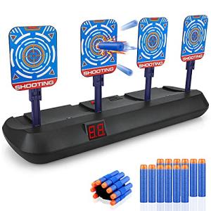 Electronic Digital Target for Nerf, Boys Toys Age 3 4 5 6 7 8 9 Shooting Game Auto Reset Targets with Foam Bullets Kids Birthday Gifts Stocking Fillers for 3-10 Year Old Teen Boys