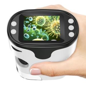 1000X Handheld Digital Microscope for Kids - 4K 2.0" Screen, Rechargeable Mini Labster Portable Pocket Scope, Includes Slides Kit - Science Gadget Edu Gift for Children Ages 4-12 (White)