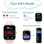 KALINCO Kids Smart Watch, IP68 Waterproof Swimming Smartwatch, 1.8'' Fitness Activity Tracker Watch with 100 Sports Modes, Make Call/Answer, HR & Sleep Monitor, Alarm for 7+ Boys Girls Teens
