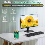 1000X Handheld Digital Microscope for Kids - 4K 2.0" Screen, Rechargeable Mini Labster Portable Pocket Scope, Includes Slides Kit - Science Gadget Edu Gift for Children Ages 4-12 (Green)