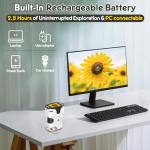 1000X Handheld Digital Microscope for Kids - 4K 2.0" Screen, Rechargeable Mini Labster Portable Pocket Scope, Includes Slides Kit - Science Gadget Edu Gift for Children Ages 4-12 (White)