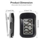 3D Walking Pedometer with Clip and Large Display