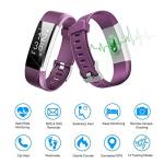 Smart Fitness Tracker with Heart Rate Monitor - Purple