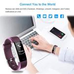 Smart Fitness Tracker with Heart Rate Monitor - Purple