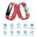 Smart Fitness Tracker Bracelet for All Ages - Red